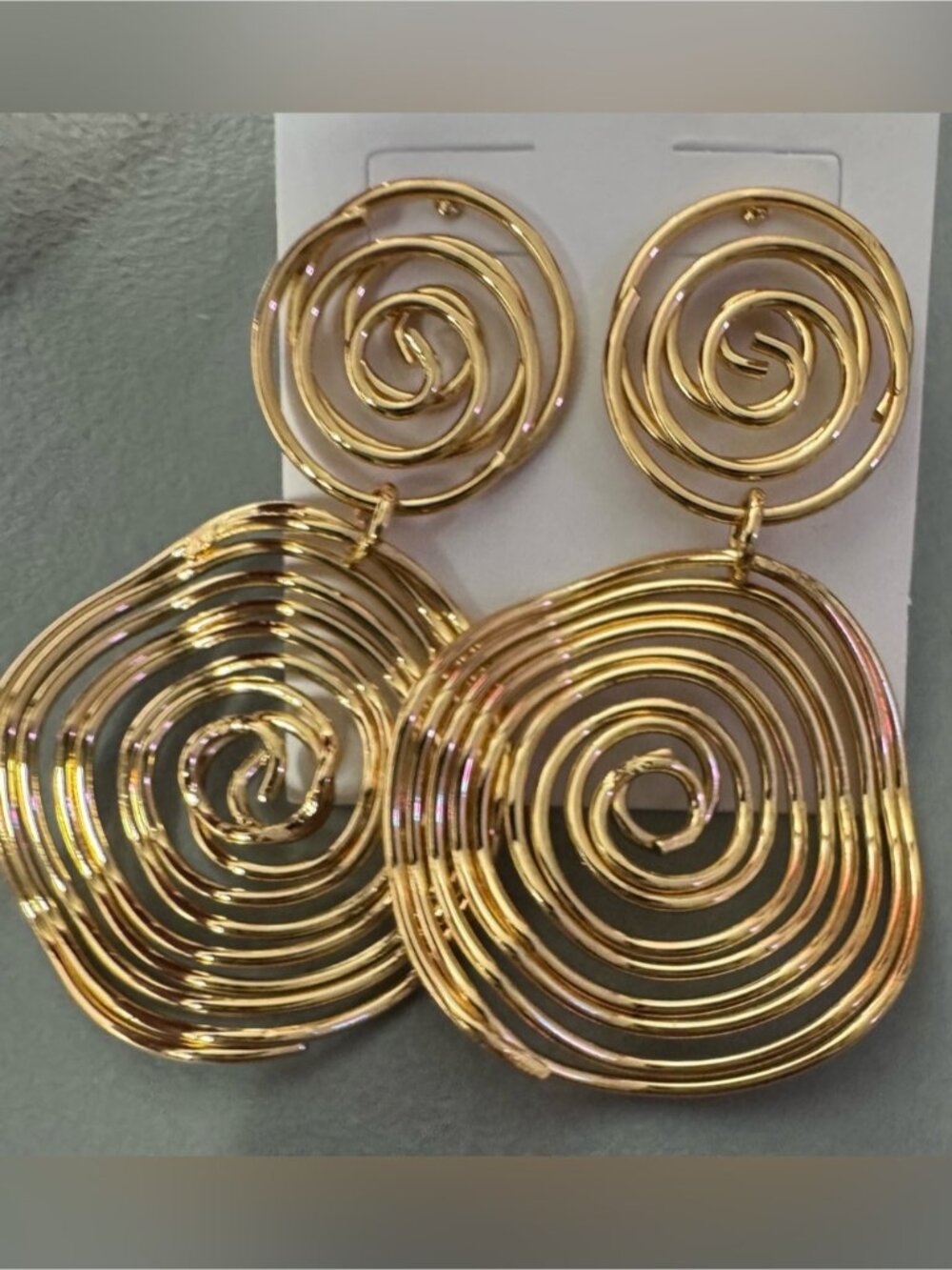 Gold Spiral Drop Earrings - Women Jewelry chic statement earrings classy